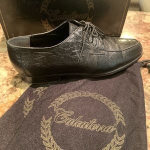 Men’s Calcaterra Size 10 Ostrich Leg Oxfords